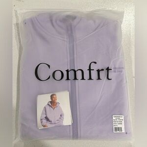 Comfrt Pastel Full Zip Unisex Lavender Hoodie, Size XL